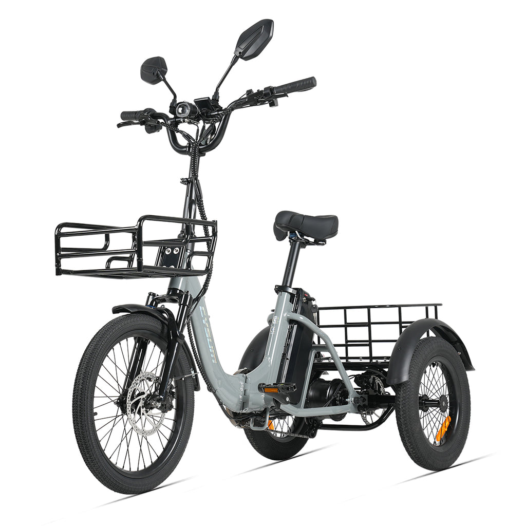 AG1 Pro Electric Tricycle, foldable electric bike for adults, 48 V 20 Ah battery, 3-wheel electric bike with a range of 100 km