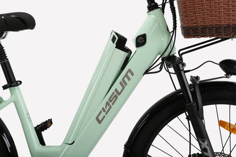 Cysum X-City Electric Bike - 48V 250W Motor, 45Nm Torque, 48V 10.4Ah Lithium Battery, Step-Through Frame, Unisex Design for Commuting