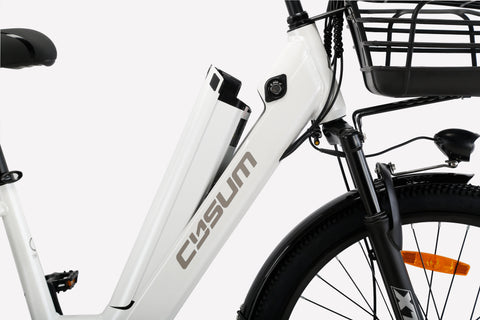 Cysum X-City Electric Bike - 48V 250W Motor, 45Nm Torque, 48V 10.4Ah Lithium Battery, Step-Through Frame, Unisex Design for Commuting