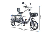 Cysum T1 Electric Tricycle - 48V 250W Motor, 48V 12Ah Battery, 16*1.75 Tires, Cargo Basket, Unisex Design for Commuting