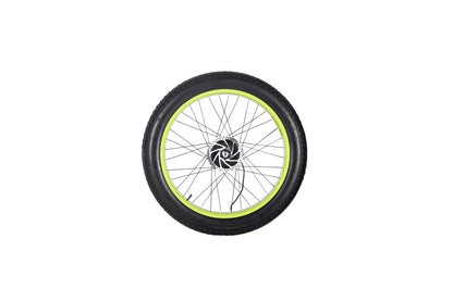 Cysum M900 uses a rear wheel assembly with an electric motor and tires,