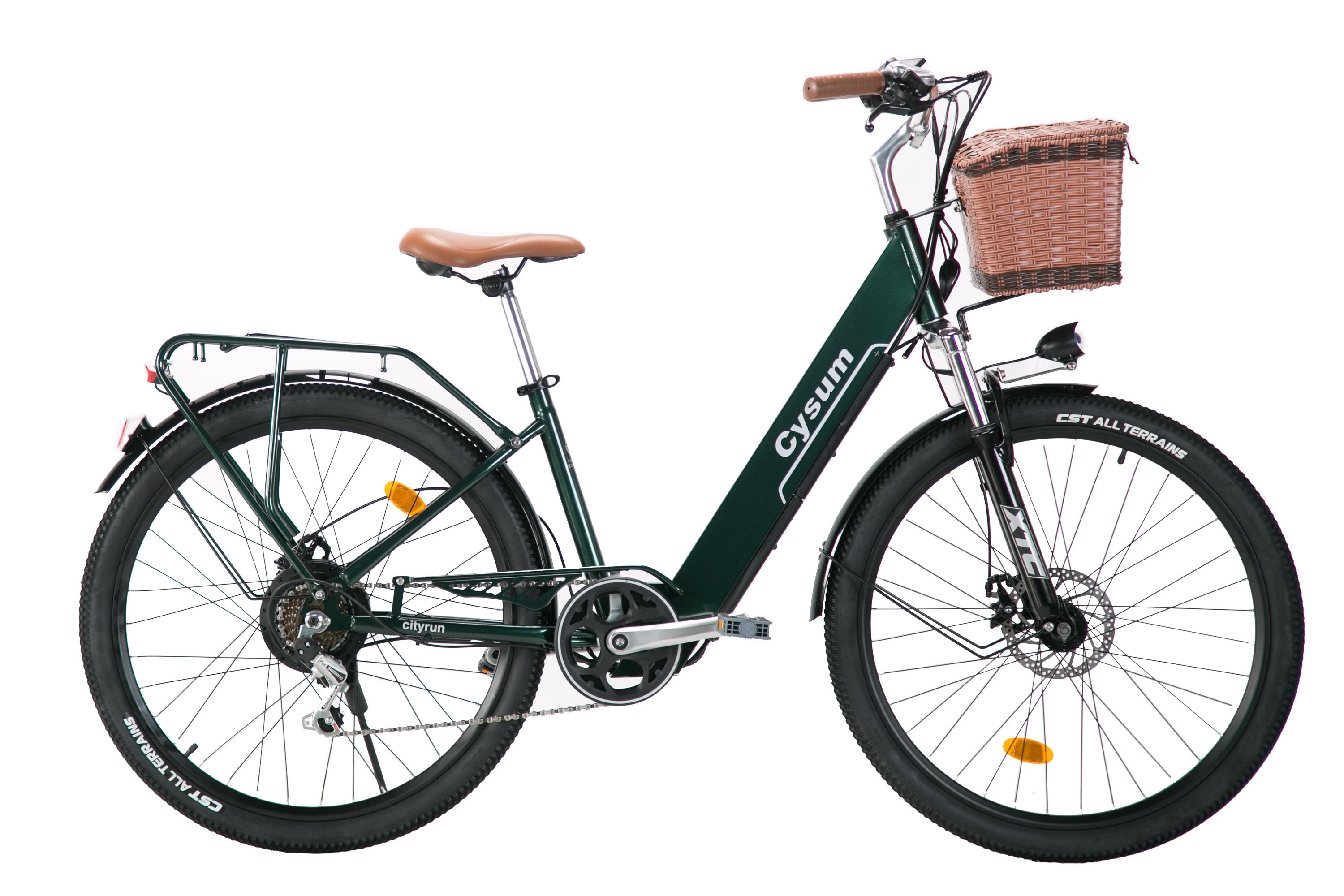 cysum Cityrun Women's Electric Bike, 26 Inch Pedal Assisted Electric Bicycle, City E-Bike for Adults, 250 W Motor 25 km/h, 36 V 360 WH Lithium Battery, 80 KM Range, LCD Display