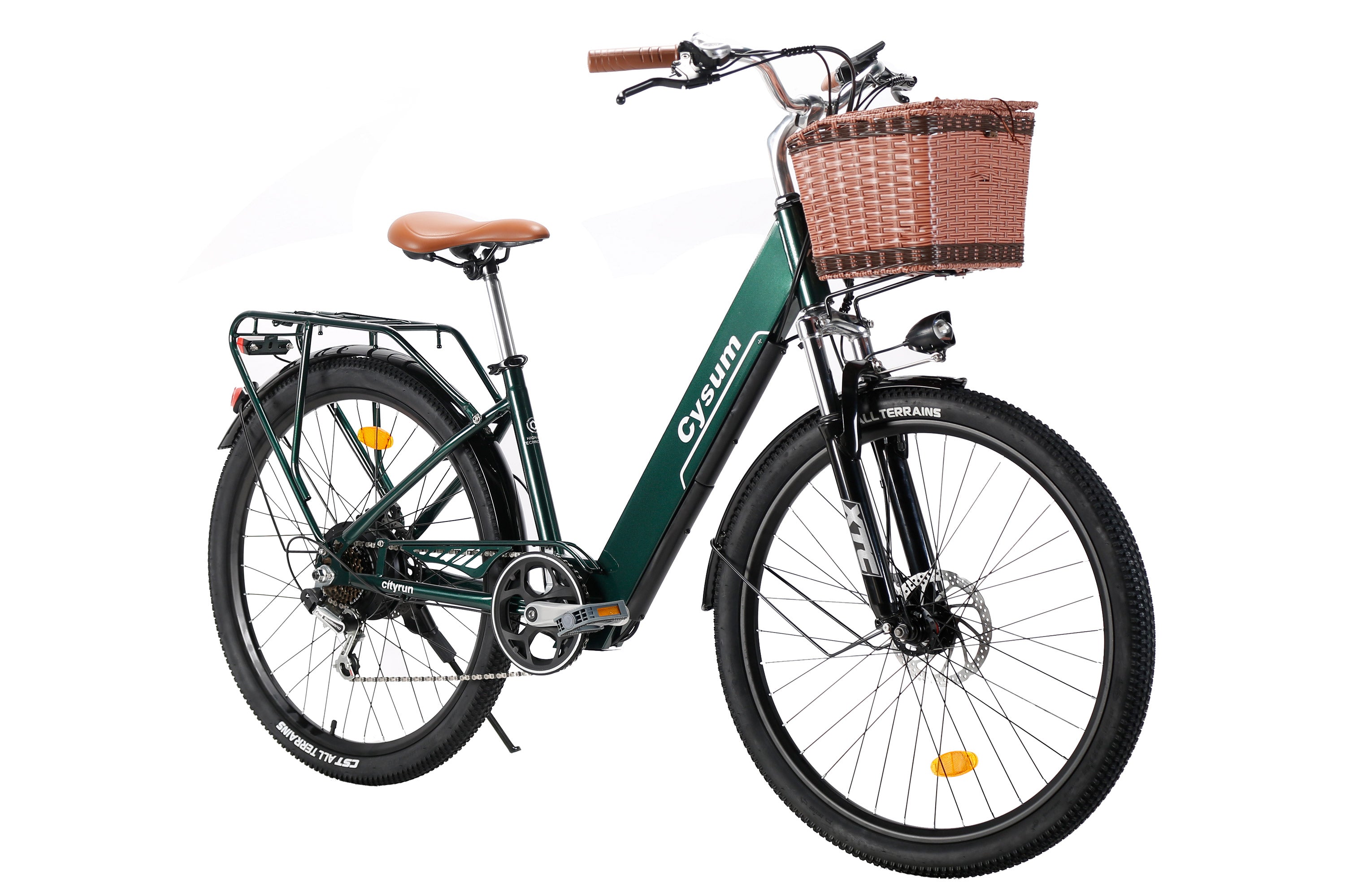 cysum Cityrun Women's Electric Bike, 26 Inch Pedal Assisted Electric Bicycle, City E-Bike for Adults, 250 W Motor 25 km/h, 36 V 360 WH Lithium Battery, 80 KM Range, LCD Display