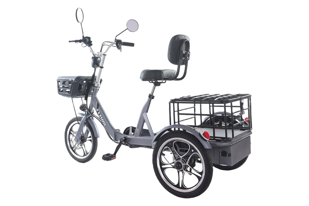 Cysum T1 Electric Tricycle - 48V 250W Motor, 48V 12Ah Battery, 16*1.75 Tires, Cargo Basket, Unisex Design for Commuting