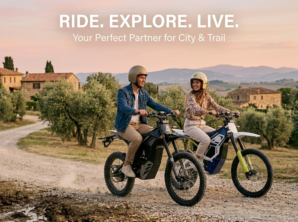 Aptum AP-8F Electric Off-Road Motorcycle for Adults, equipped with a 72 V, 40 Ah lithium-ion battery, maximum speed of 85 km/h, 19-inch/18-inch tires,