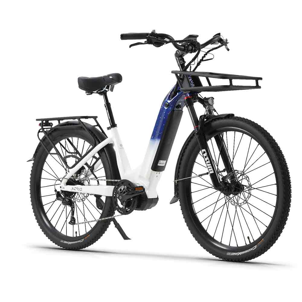 【Mid Motor】Cysum NOVA electric bicycle 140Nm motor 27.5" Step-through ebike LG 48V*14Ah lithium battery with luggage rack and front basket