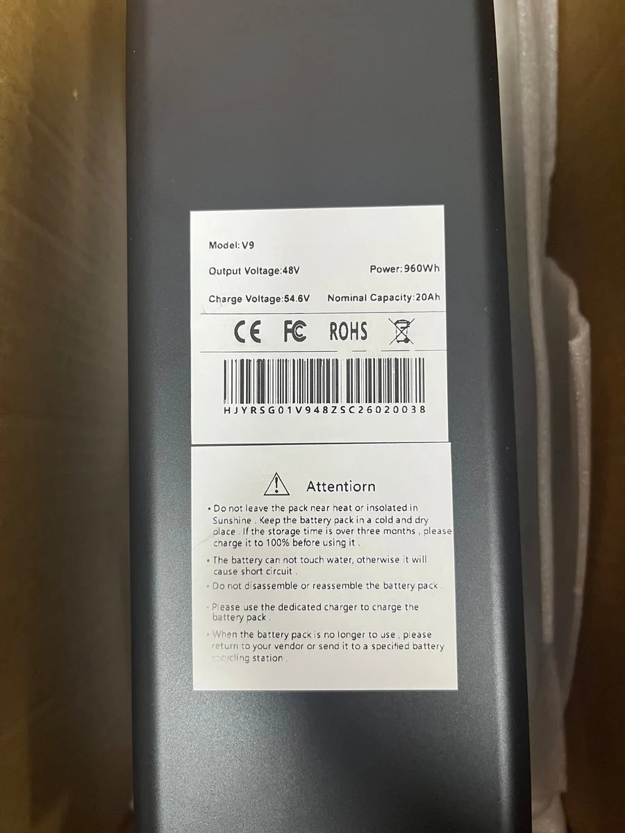Lithium Battery 48v 20Ah for electric bike Rich Bit V9 Ultra