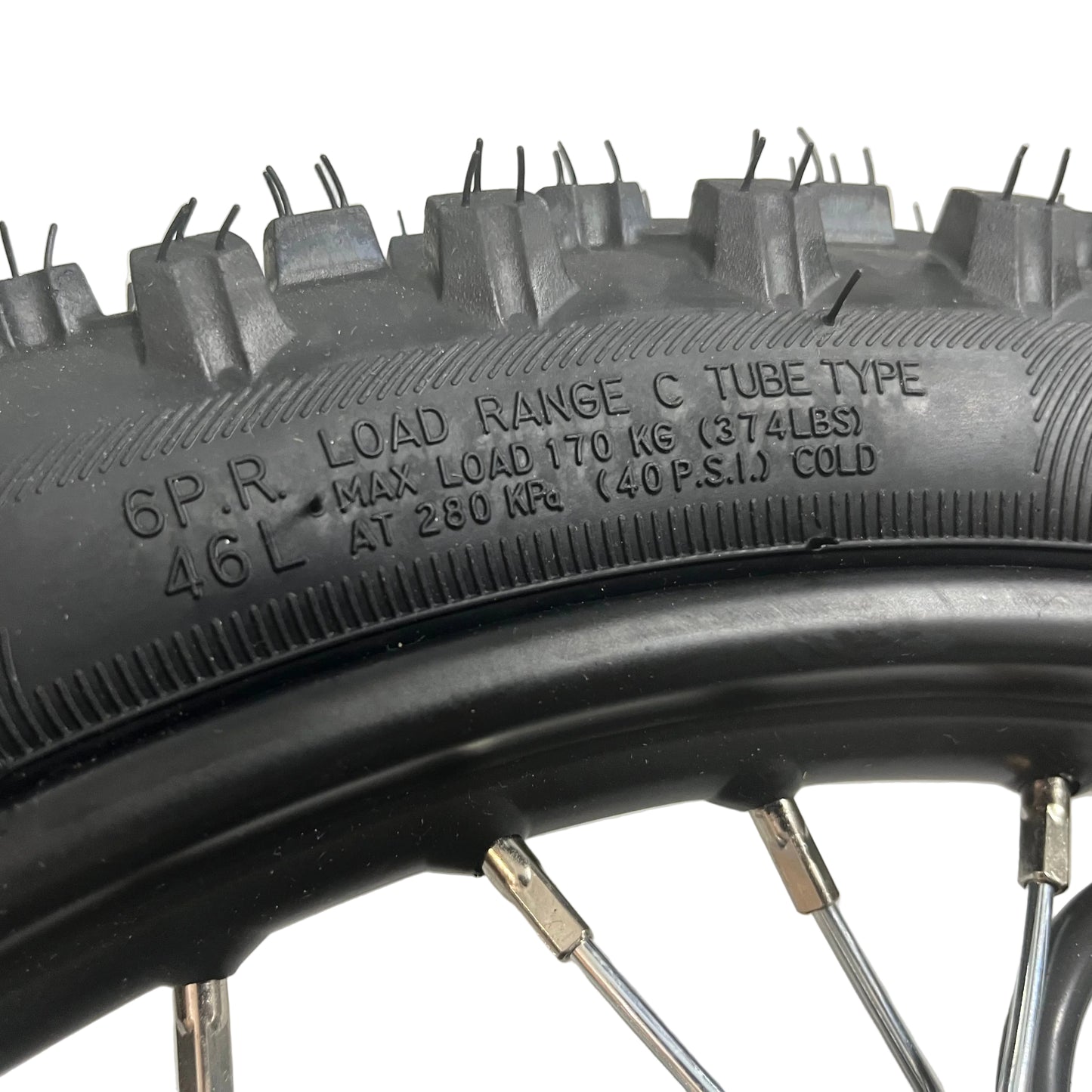Premium 70/100-17 Motocross Tire (including Inner Tube) For Rich Bit V9 Ultra Motorcycle